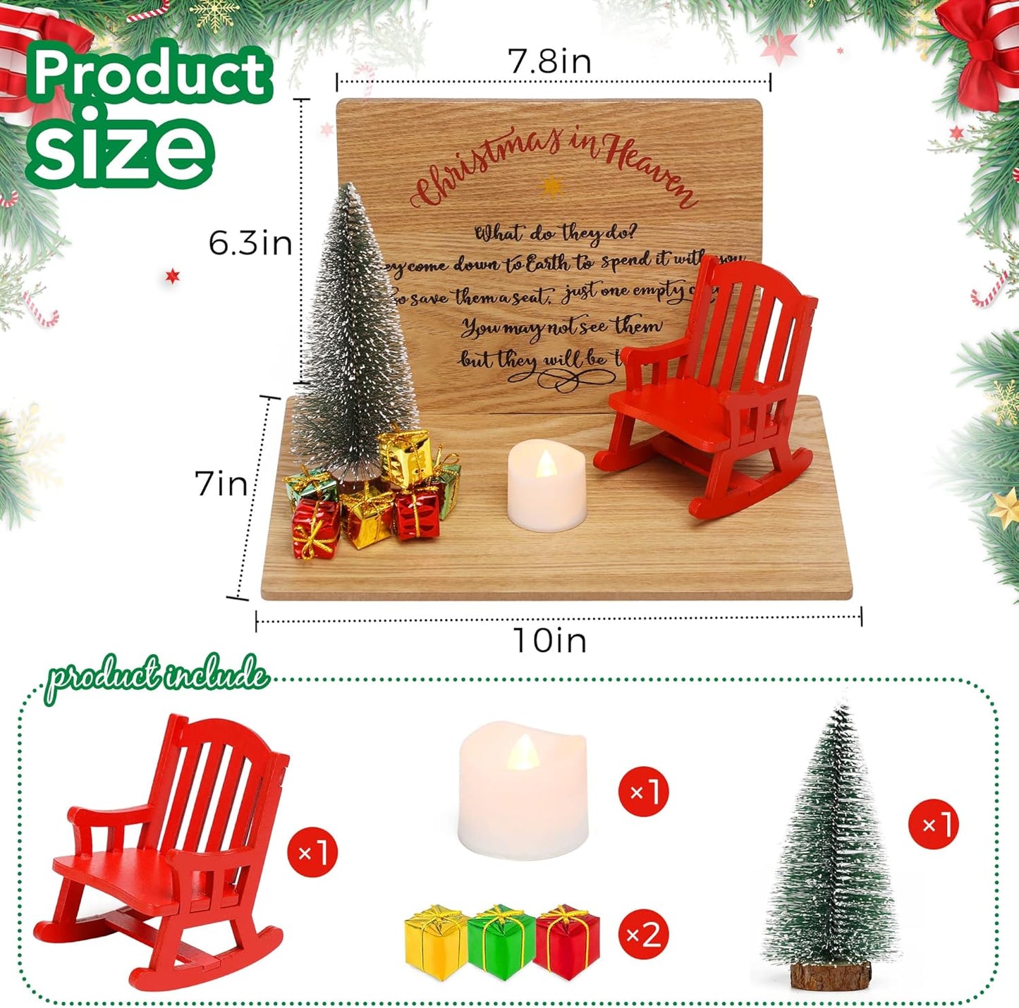 Regine Switzerland Christmas Memorial Candle Holders - Elegant Rocking Chair Ornament for Remembrance