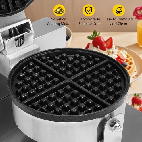 Dyna-Living Commercial Waffle Maker - 1200W Non-Stick Electric Waffle Iron for Home & Restaurant