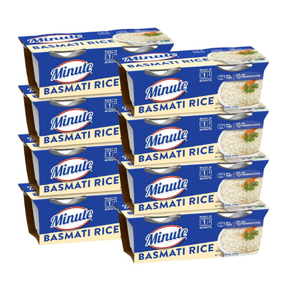 Minute Ready-to-Serve Basmati Rice Cups - Microwavable 8.8-Ounce Pack of 8 for Quick Meals