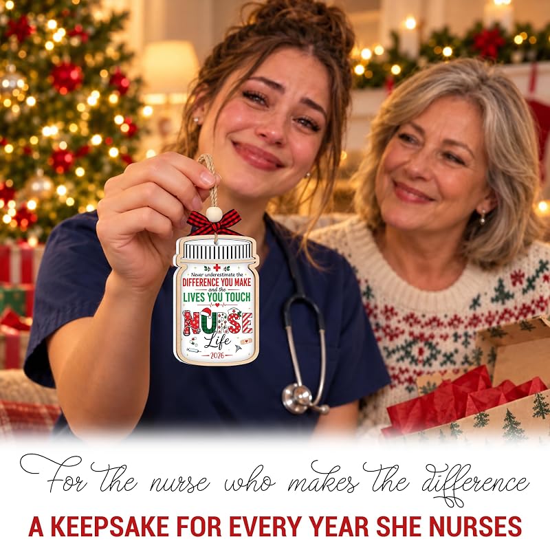 Nurse Ornament 2026 | The Lives You Touch - Nurse Christmas Keepsake, RN Gift