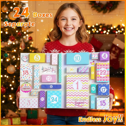 Advent Calendar 2025 - 24-Day DIY Journal Kit for Tween & Teen Girls | Scrapbook & Stationery Set