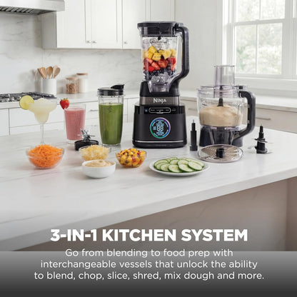 Ninja Kitchen System - All-in-One Food Processor & Blender | 8-Cup Bowl & 24 oz. To-Go Cup | 1800 Peak Watt | Black