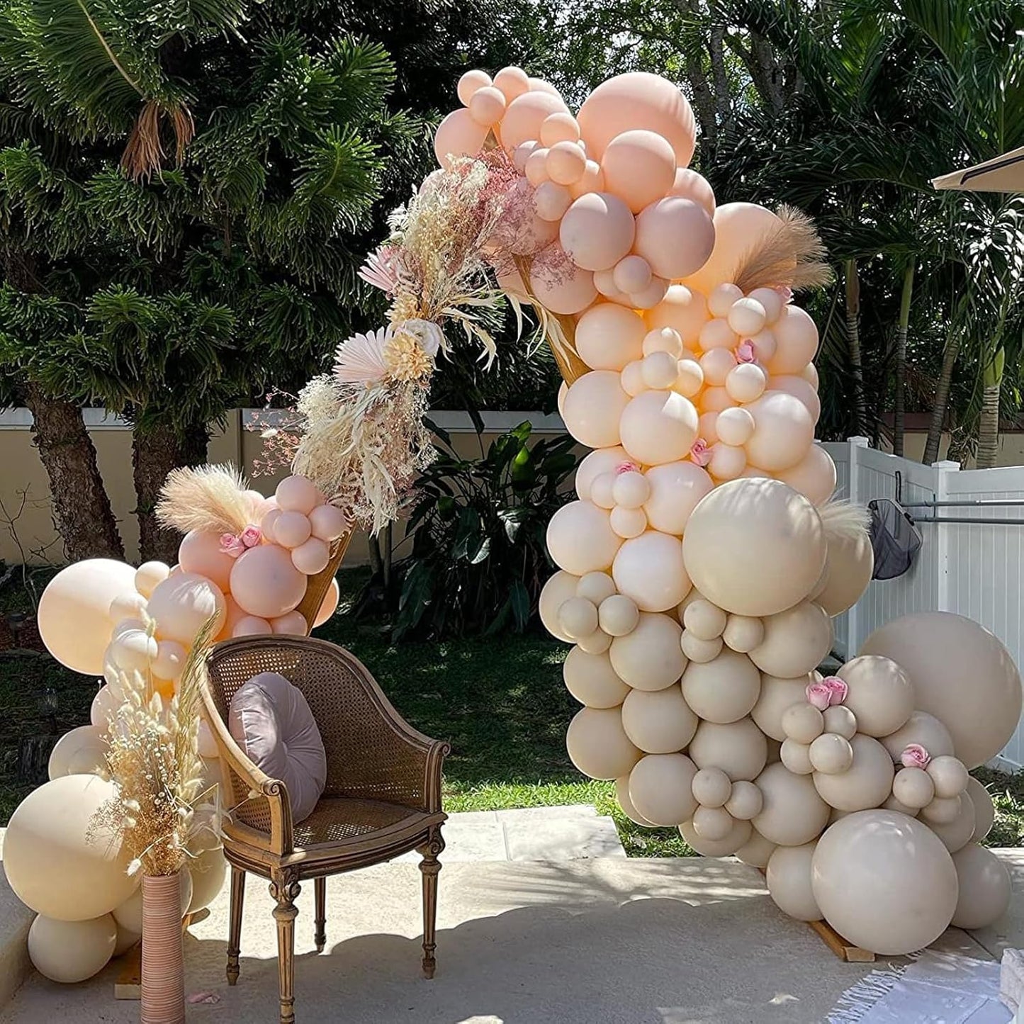 PartyWoo White Sand Balloons - 50 Pcs 5-Inch Mini Beige & Cream Latex Balloons for Weddings & Events