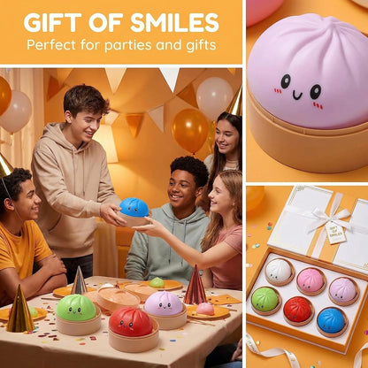 Skiennix Glitter Dumpling Squishy Set - Colorful Sensory Stress Relief | Random Gift Box (2-Pack)