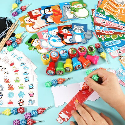 BenLouis Snowflake Holiday Classroom Gift Prizes - Winter Party Favors for Kids | 12-Set Goodie Bag Stuffers