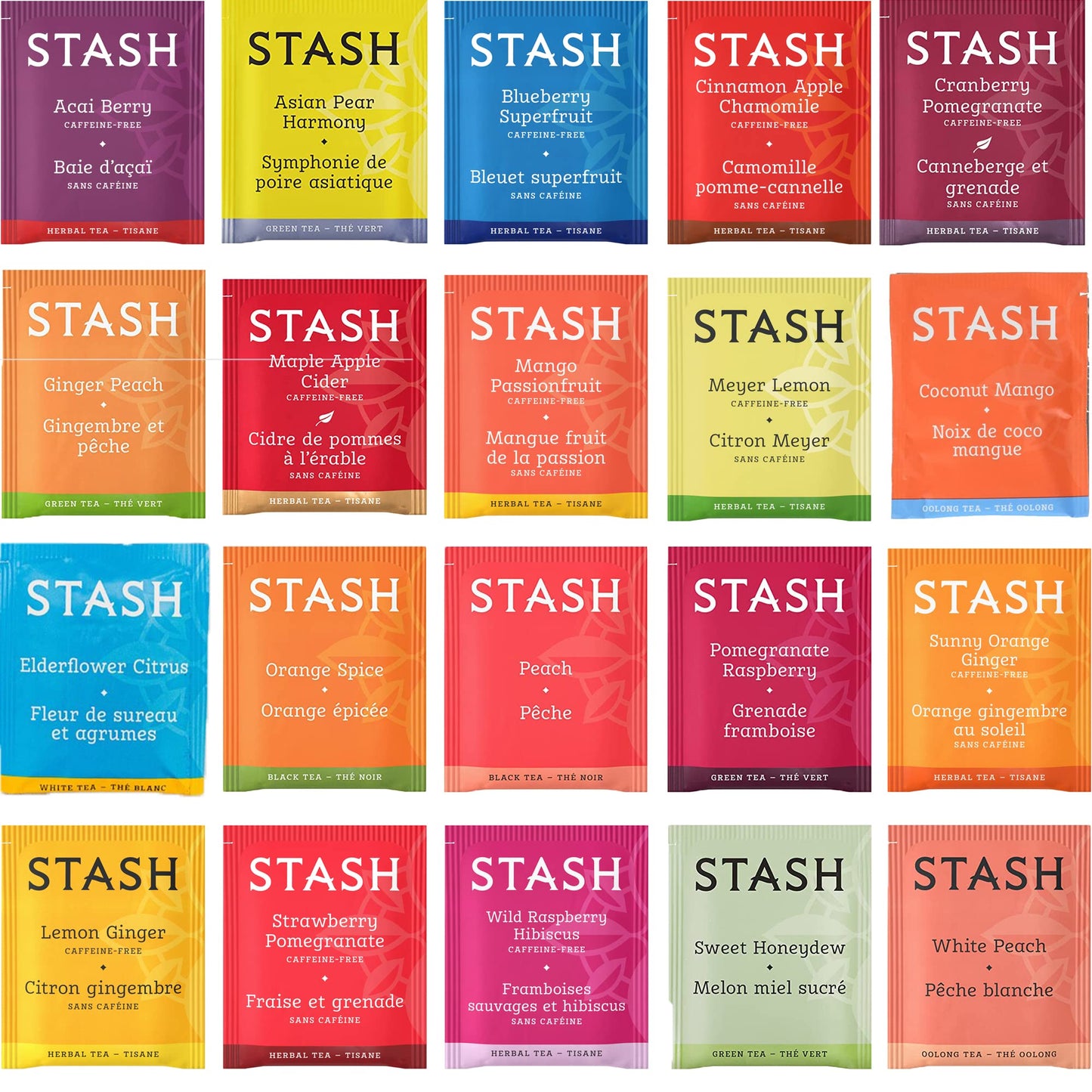 Stash Berry Fruit Tea Sampler Gift Box Variety Pack 34 Count 17 Flavors