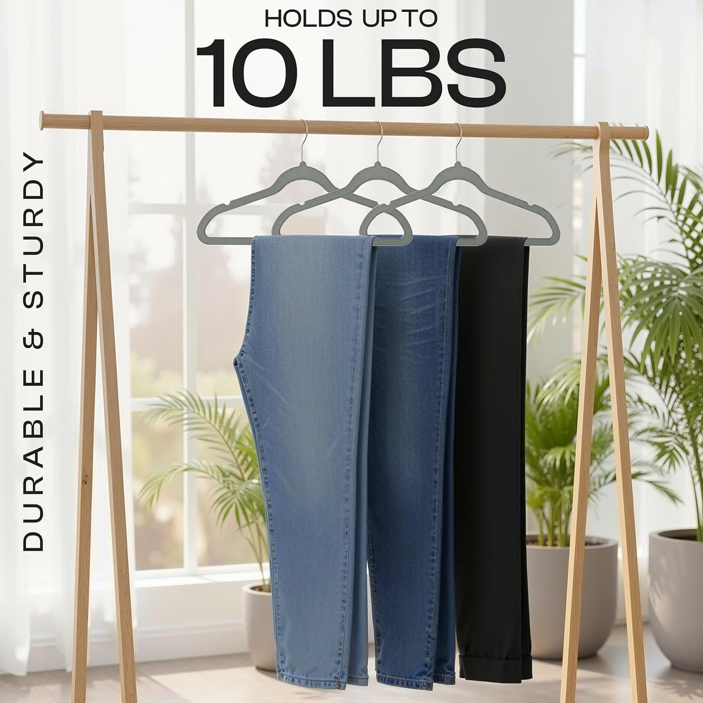 Utopia Home Velvet Hangers - 100 Pack Luxury Non-Slip Slim Coat & Pant Hangers | Grey with 360° Swivel Hook