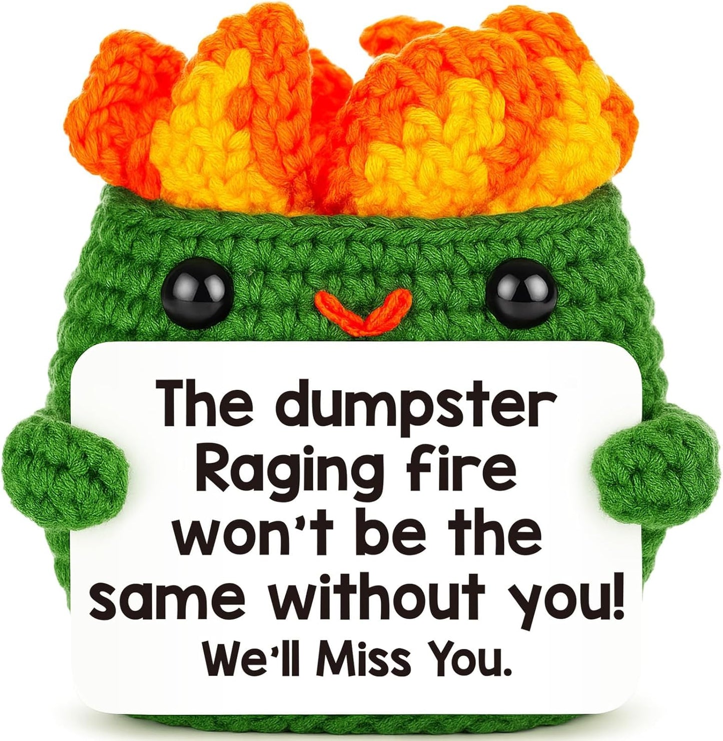 Positive Crochet Dumpster Emotional Fire Thank You Birthday Retirement for Women Men Farewell Going Away Gifts for Coworkers Chaos Coordinator Office Administrative Professional Day Boss Gifts for Men