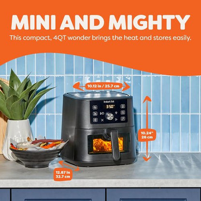 Instant Pot 4Qt Vortex Mini Air Fryer - 6-in-1 Multi-Function with Custom Programs | Black, 4 Quarts