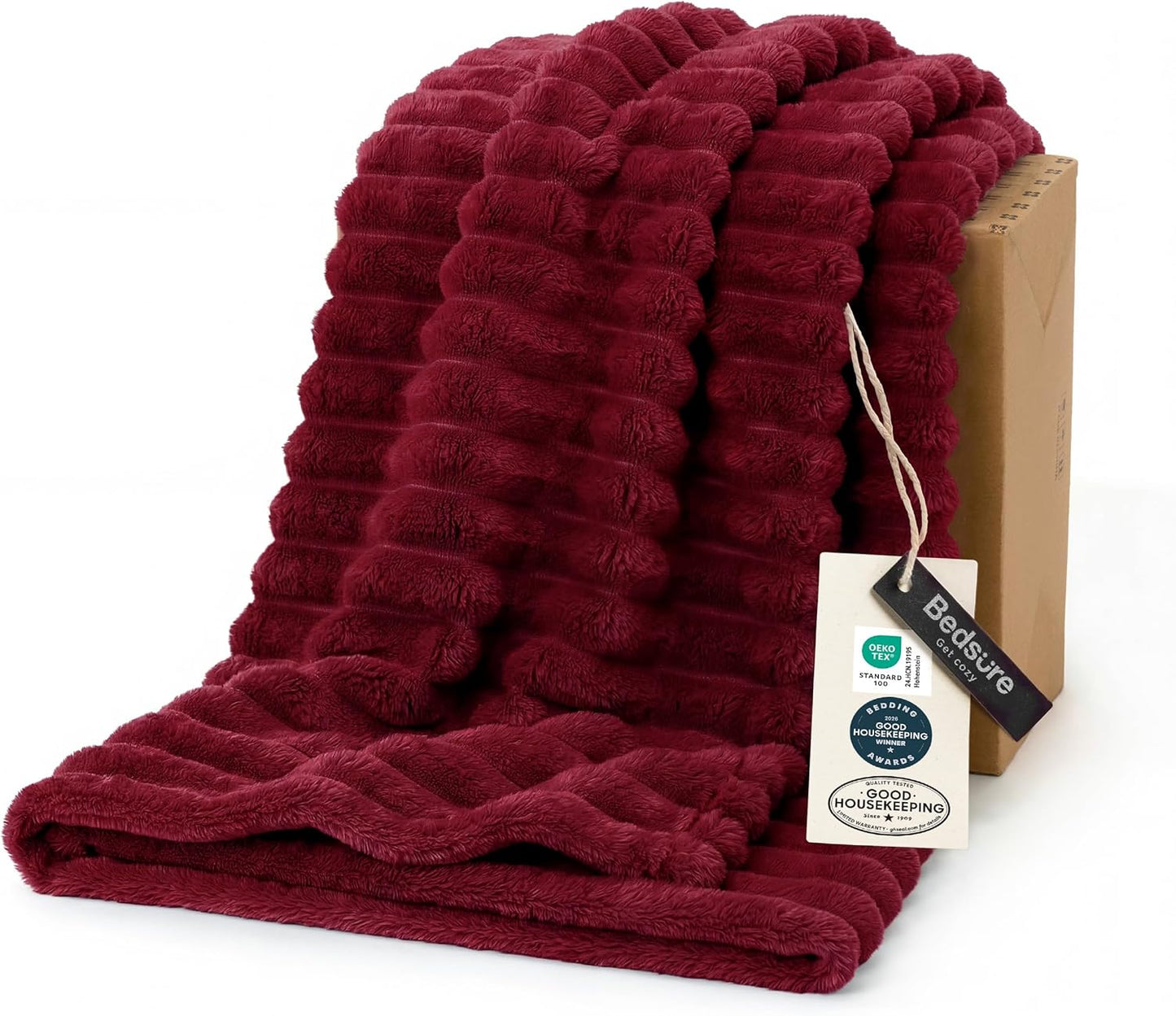 Bedsure GentleSoft Red Fleece Blanket - Cozy Soft Throw for Couch, Perfect for Women & Girls, 60x80 Inches