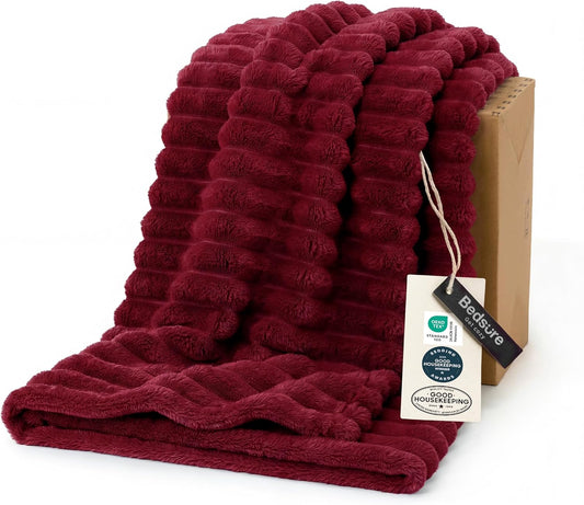 Bedsure GentleSoft Red Fleece Blanket - Cozy Soft Throw for Couch, Perfect for Women & Girls, 60x80 Inches