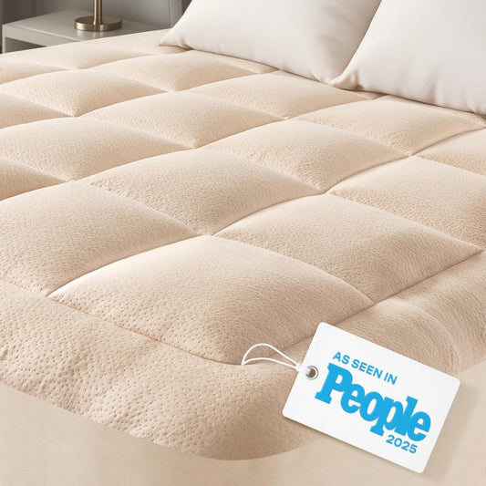 Niagara Ultra Soft California King Size Mattress Topper - Viscose Made from Bamboo Pillow Top Mattress Pad for Full Back Support - Naturally Cooling for Hot Sleepers, Beige