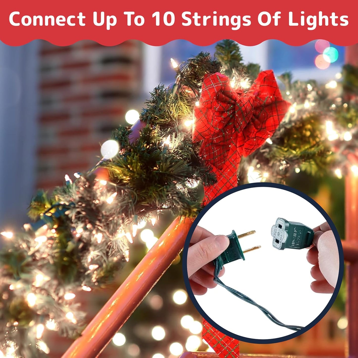 PREXTEX Clear Christmas Tree Lights - 10 ft Warm White String Lights for Indoor/Outdoor Decor | 50 Count