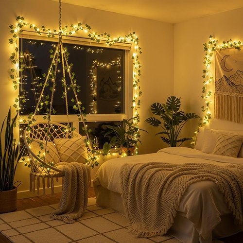DomeStar 40Ft LED Fairy Lights with Vines - Remote-Controlled Indoor/Outdoor Decor for Parties & Weddings