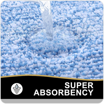 OLANLY Microfiber Bath Mat - Extra Soft, Absorbent & Non-Slip | 24x16 Inches, Quick Dry, Blue