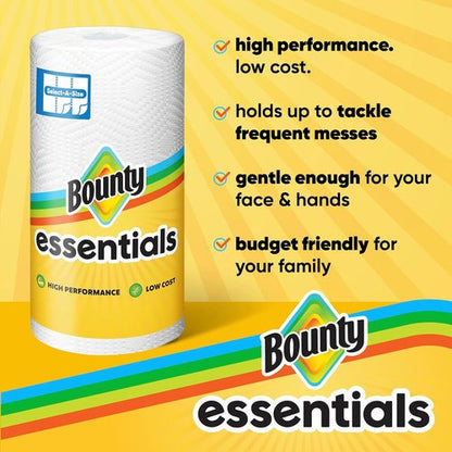 Bounty Essentials Select-A-Size Paper Towels - 6 Double Rolls | 108 Sheets Per Roll, White