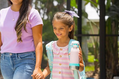 Ello Emma 14oz Kids Water Bottle - Vacuum Insulated, Leak-Proof, Straw & Carrying Handle | Perfect for School & Outdoor Activities