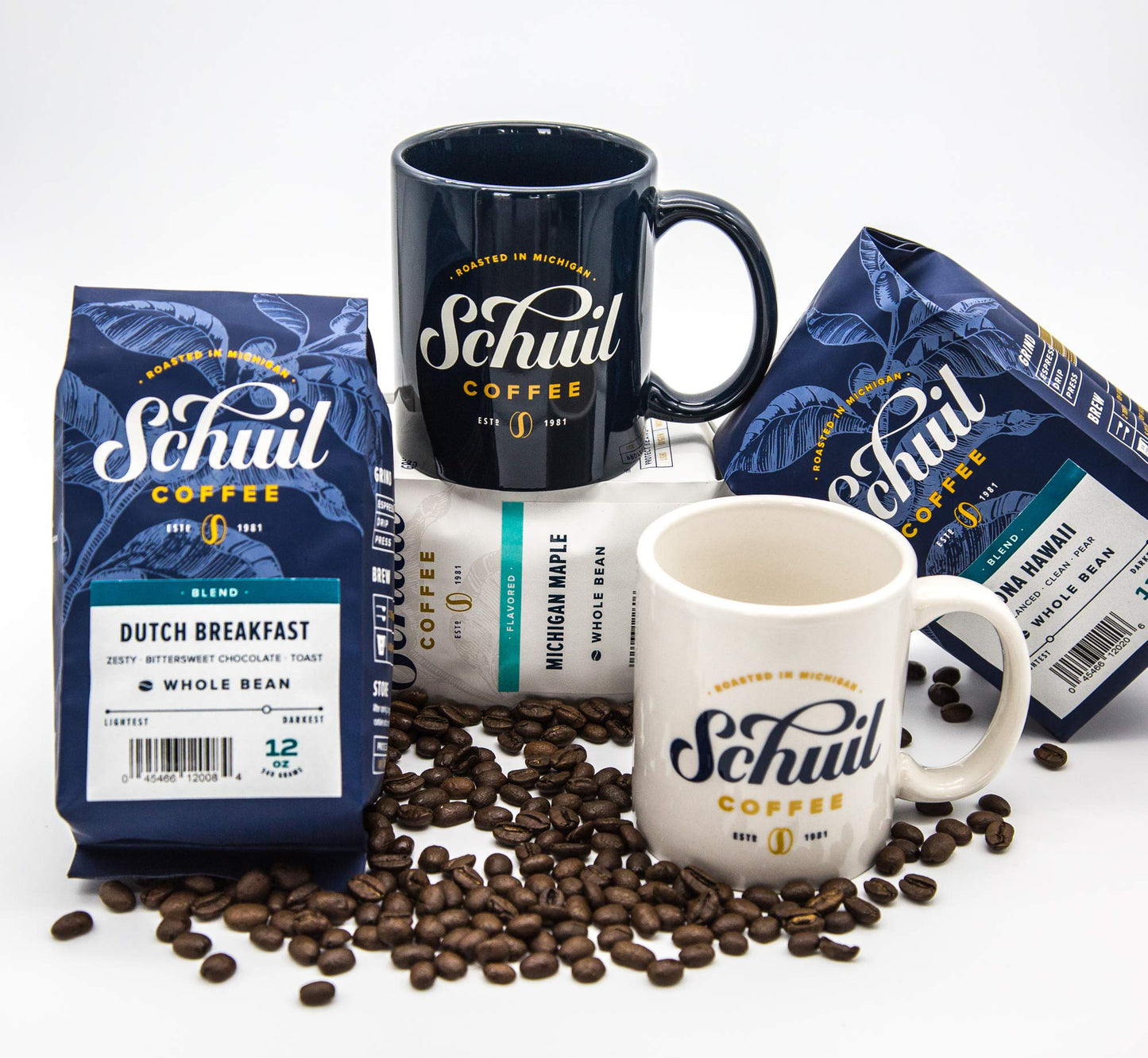 Big Wave Blend, Schuil Whole Bean Coffee, Fair Trade, Premium Light Roasted Gourmet Whole Coffee Beans (12 Ounce Bag) Formerly Known as Kona Style Blend - Small Batch Coffee Beans, Smooth and Full Bodied, Light Roast, Specialty Coffee