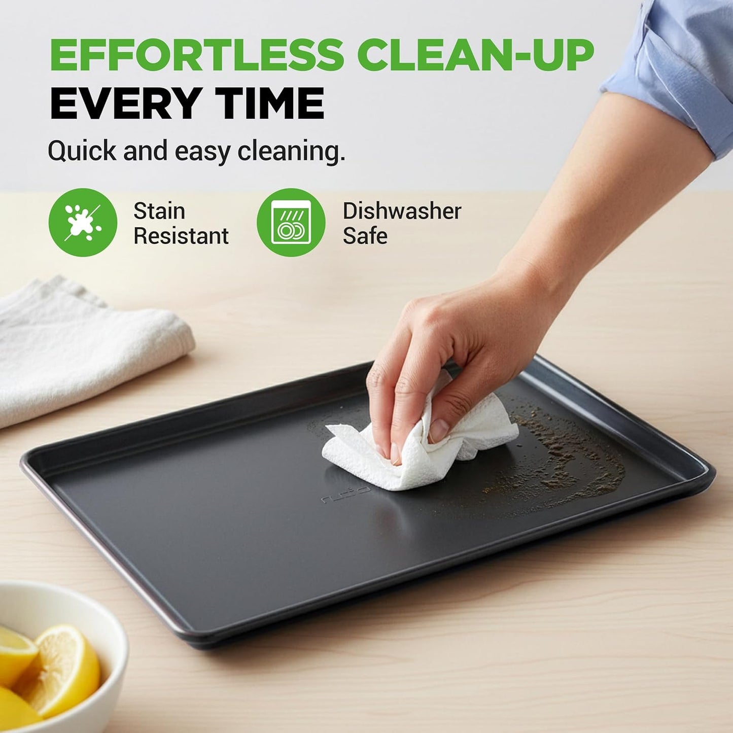NutriChef 8-Piece Nonstick Bakeware Set - Premium Steel Baking Pans for Cakes, Muffins, Brownies & More - Black