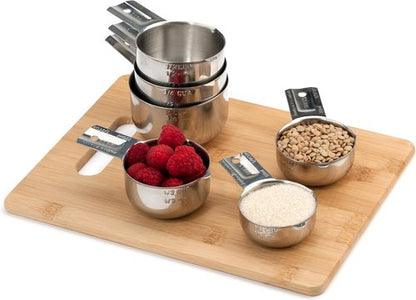 Hudson Essentials Stainless Steel Measuring Cups - Durable 6-Piece Set for Accurate Cooking