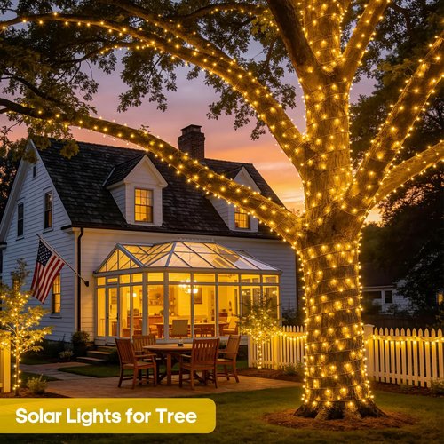 JMEXSUSS Solar String Lights - 400 LED Waterproof Outdoor Lights | 151FT with 8 Modes for Patio & Yard Decor