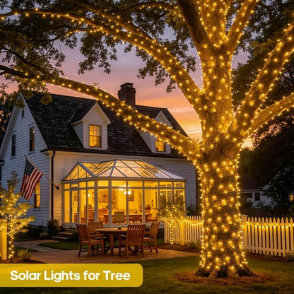 JMEXSUSS Solar String Lights - 400 LED Waterproof Outdoor Lights | 151FT with 8 Modes for Patio & Yard Decor
