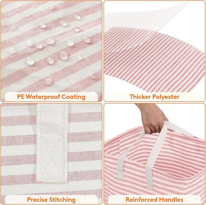 Lifewit Laundry Basket - 80L Collapsible Hamper with Reinforced Handles | Waterproof Design in Pink