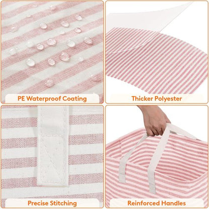 Lifewit 2 Pack Laundry Basket 80L Each, Collapsible Clothes Hamper with Reinforced Handles, Freestanding Waterproof Design for Bedroom and Laundry Room, Pink 160L Total