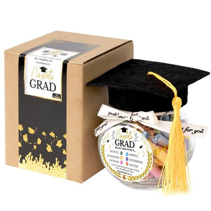 Graduation Bible Verses Jar with Grad Hat, High School, College Graduation Gifts, Class of 2026 Decorations, 2026 Graduation Gifts from Mom, Dad
