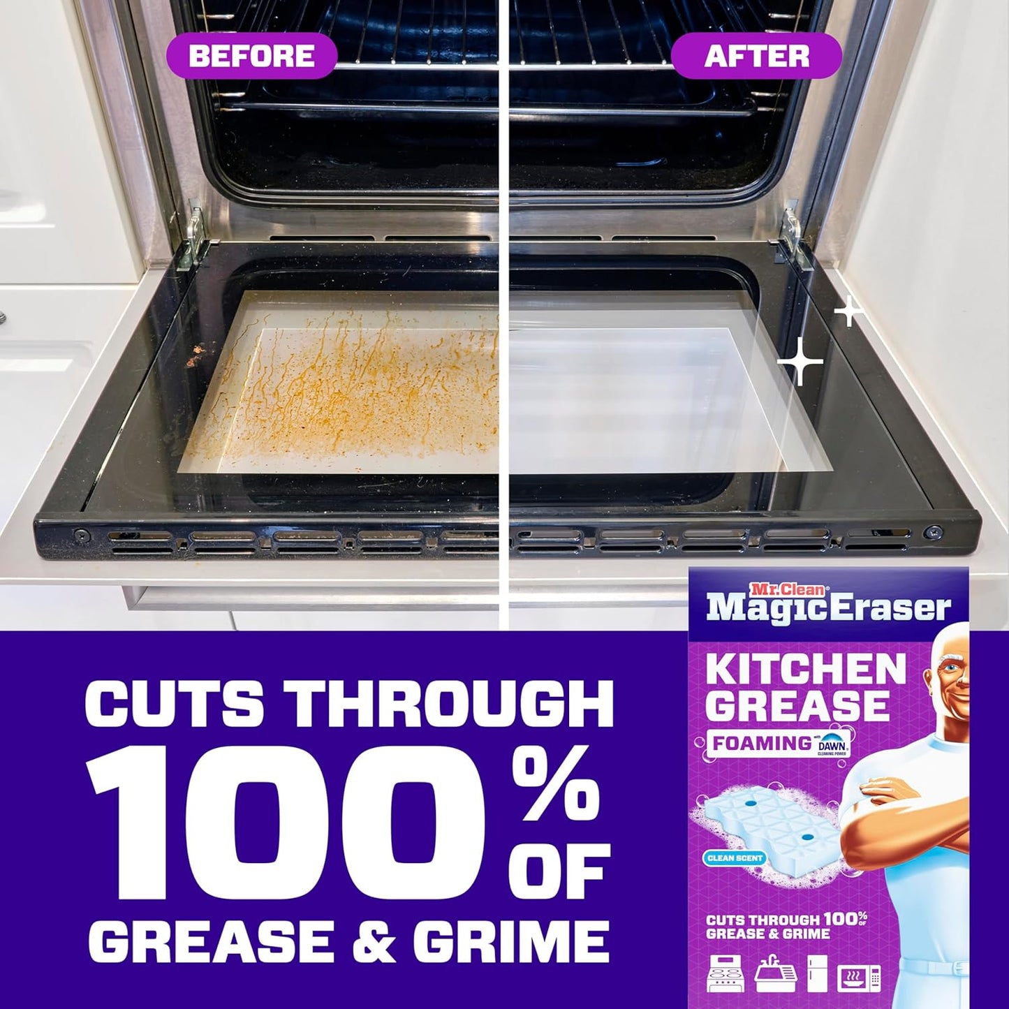 Mr. Clean Magic Eraser - Foaming Sponge with Dawn Cleaning Power for Kitchen Grease | 6 Count
