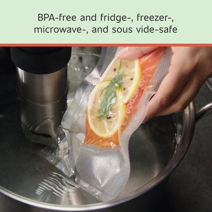 FoodSaver Vacuum Sealer Bags - Custom Fit Airtight Storage for Meal Prep & Sous Vide | 8 x 20" (Pack of 12)