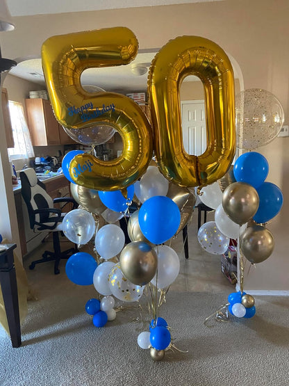 Number 0 Balloons - 40 Inch Gold Number Balloons for Birthday & Wedding Decorations
