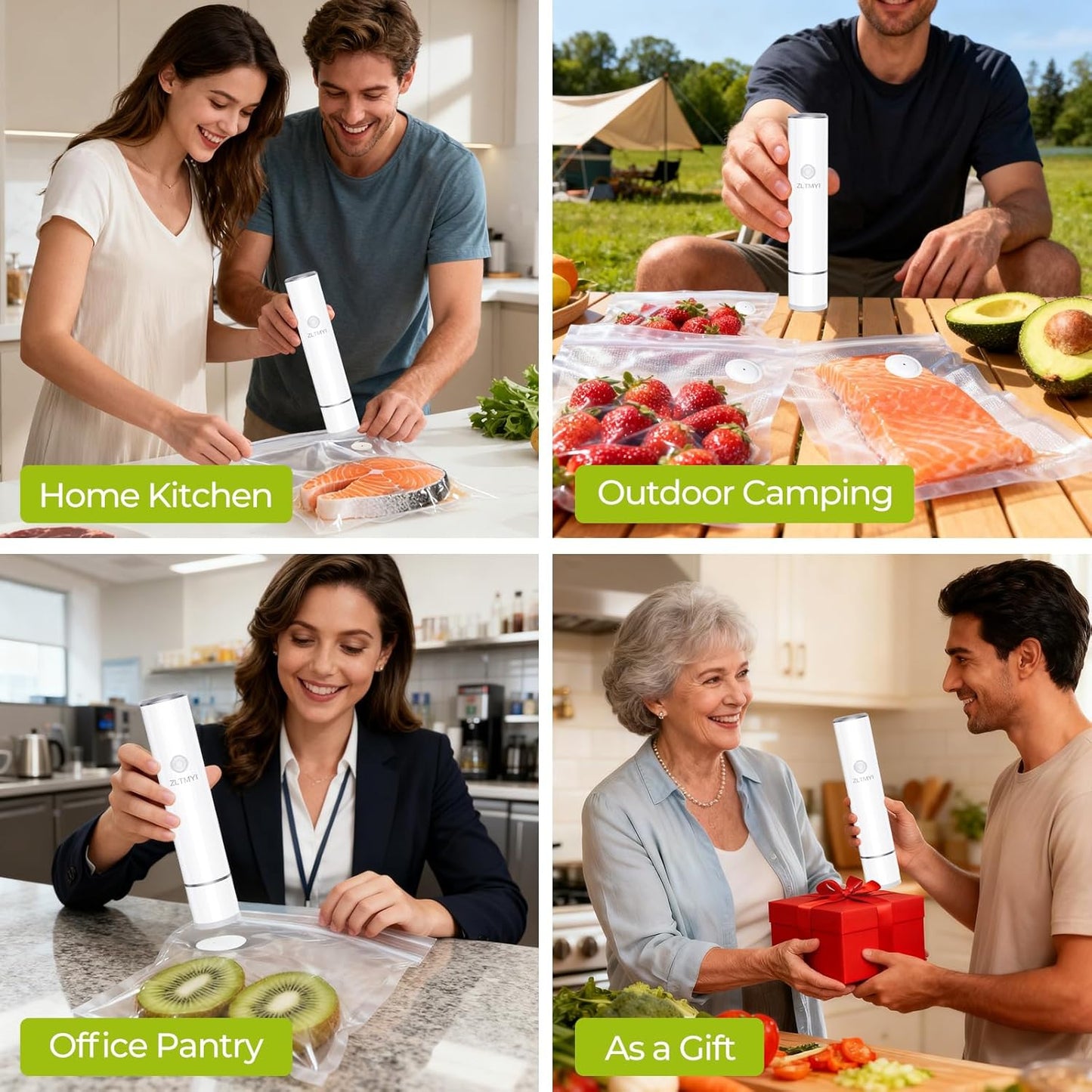Skiennix Handheld Vacuum Sealer - Compact Food Saver Pump with 20 BPA-Free Bags | Type-C Rechargeable for Sous Vide & Meal Prep