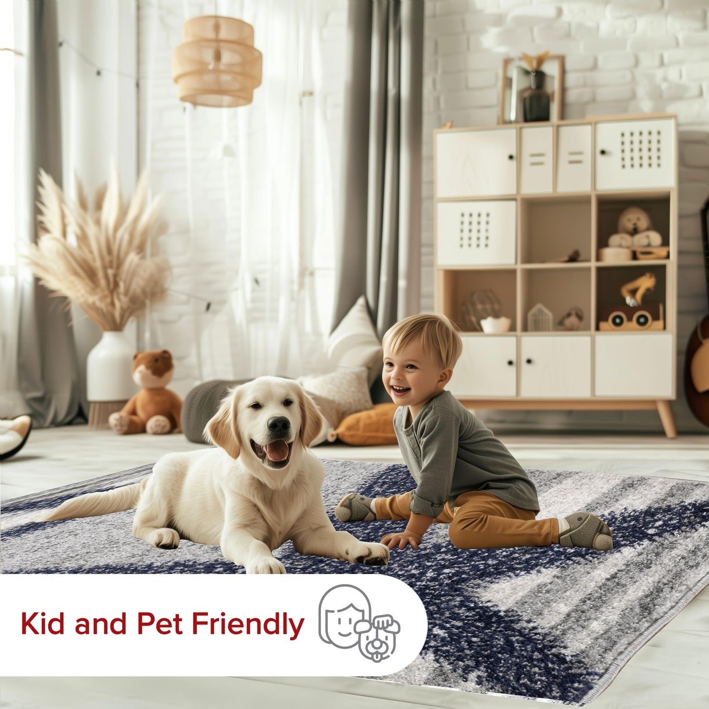 nuLOOM Thomas Paul Starfish and Striped Runner Rug, 2' 6" x 10', Grey