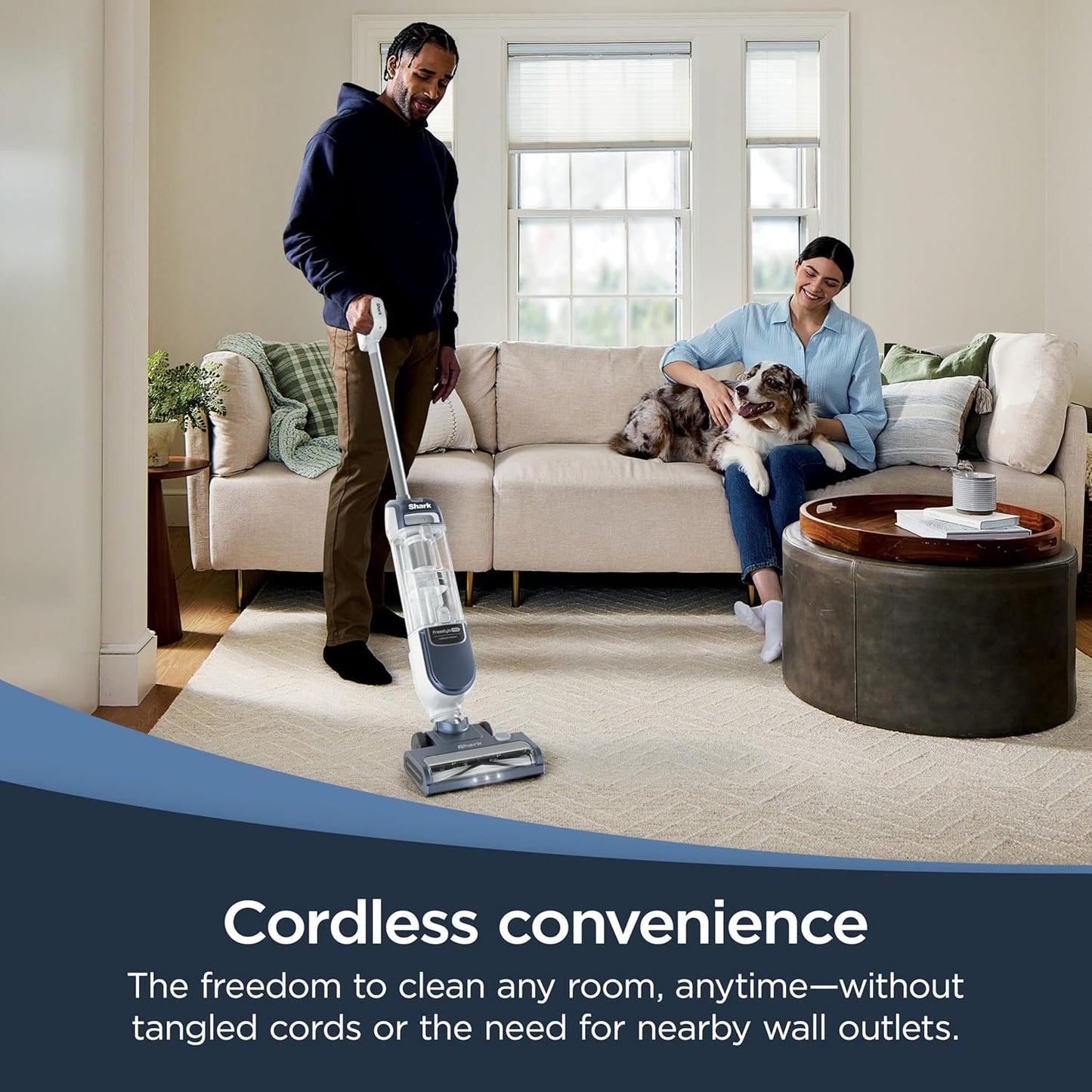 Shark Freestyle Max Cordless Upright Vacuum - Lightweight Multi-Surface Cleaner with Large Dust Cup & LED Headlights | Nordic Blue, SV2002