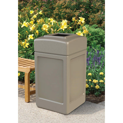 Commercial Zone Products 732102 Square Waste Container,Beige,42 Gallon