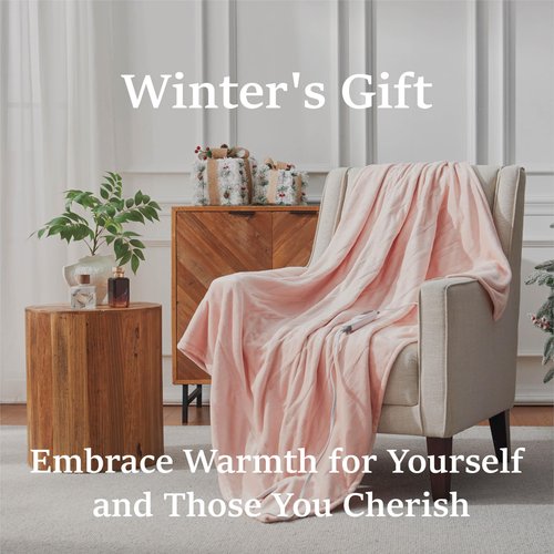 DOWNCOOL Heated Blanket, Pink Electric Blanket, Electric Throw with 1-12 Hour Timer & 10 Heat Settings, Velvet Heated Blanket with Fast Heating and Auto Shut-Off, Machine Washable(50x60 Inches)