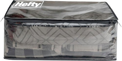 Hefty Extra Large Storage Bags - Heavy Duty Water Resistant Double Zipper Totes | 2 Pack (X-Large Black)