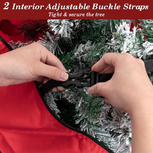 Heavy Duty Christmas Tree Storage Bag by [Brand Name] - Large Capacity with Reinforced Handles & Dual Zippers - Fits 3FT/4FT/4.5FT Artificial Trees, Red