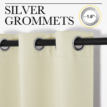 NICETOWN Room Darkening Curtain Panels - Baby Room Curtains 95 inches Long, Privacy Draperies (Beige, 42 inches Width, 1 Pair)