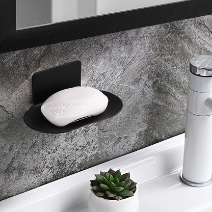 Rise age Soap Holders for Shower, Adhesive Shower Soap Holder, Stainless Steel Black Soap Bar Holder, No Drilled Soap Dishes for Wall, Bathroom, Kitchen Sink (Matte Black 2 Pcs)