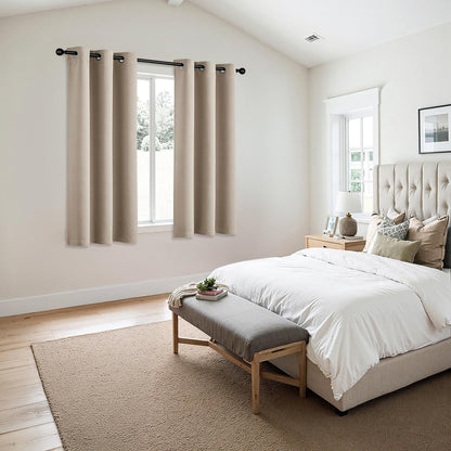 MIULEE Taupe Blackout Curtains - Thermal Insulated Room Darkening Drapes | 63-Inch Long, 2 Panels