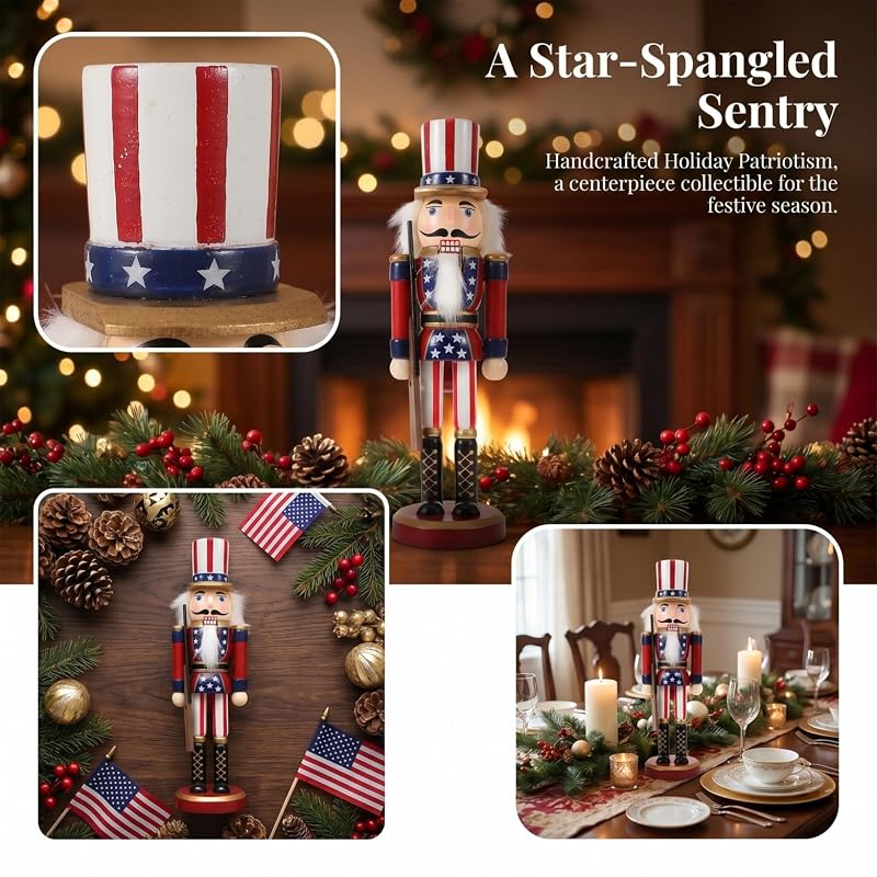 This listing contains ALL variants of: Nutcracker Soldier – Gun Variation – US Flag Patriotic Wooden Nutcracker