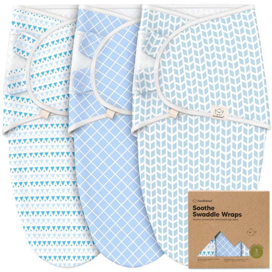 Skiennix Organic Baby Swaddle Sleep Sacks - Soft & Snug for Newborns 0-3 Months | 3-Pack in Storm Color