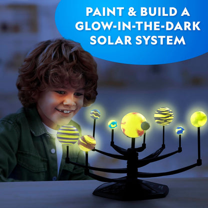 National Geographic Ultimate Space Activity Kit - Glow-in-the-Dark Solar System Model & Diamond Painting Set for Kids