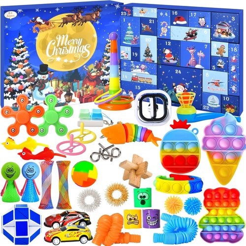 Fidget Advent Calendar 2026 - Fun Sensory Countdown Calendar with 24 Surprises for Kids