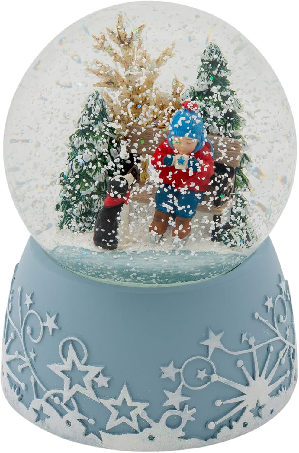 Roman Musical Glitter Globe - 6 Inch Ice Skating Scene with Jingle Bells Tune | Perfect Holiday Decor
