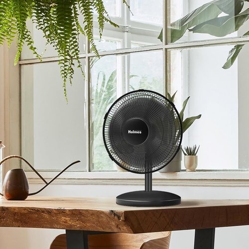 Holmes 12-Inch Oscillating Table Fan - 3 Speeds, 75° Oscillation, Adjustable Tilt | Quiet for Home & Office