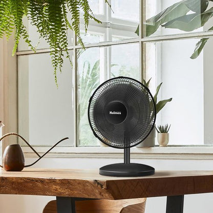 Holmes 12-Inch Oscillating Table Fan - 3 Speeds, 75° Oscillation, Adjustable Tilt | Quiet for Home & Office
