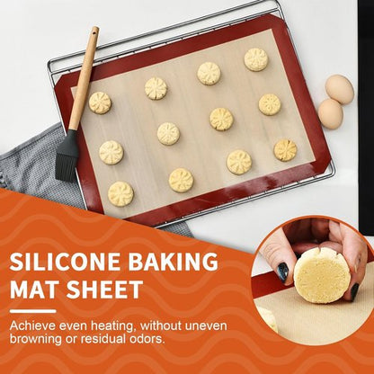 KitchenRaku Silicone Baking Mats - 2-Pack Reusable Nonstick Sheets, 16.5"x11.6", BPA Free for Cookies & Pastry